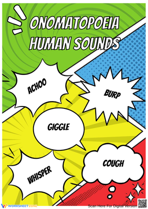 Onomatopoeia Human Sounds Examples for Kids