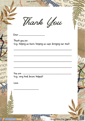 Printable Thank You Letter Template for Kids