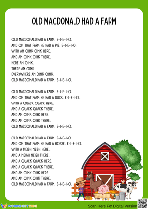 Old MacDonald Had a Farm Lyrics | Essential Grade K ELA