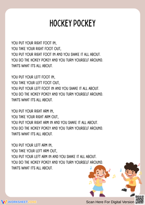 Printable Hokey Pokey Lyrics | Grade 1 ELA