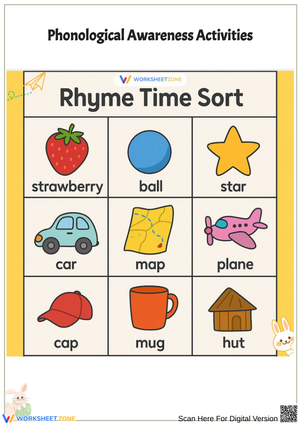 Rhyme Sorting Activity for Phonological Awareness