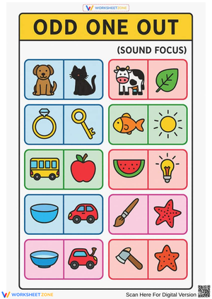 Odd One Out Sound Game for Phonological Awareness