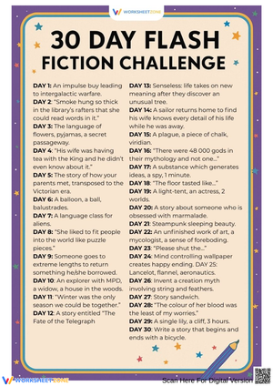 30-Day Flash Fiction Writing Challenge for Teens