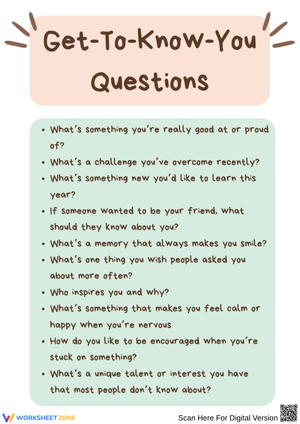 Get-To-Know-You Questions for Classroom Connection
