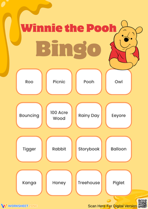 Winnie the Pooh Bingo Game | Essential Grade 1-4 Vocabulary