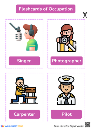 Occupation Flashcards for Kids – Pilot, Singer, and More