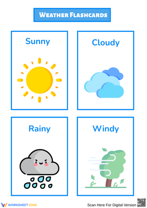 Weather Flashcards for Kids – Sunny, Rainy & More