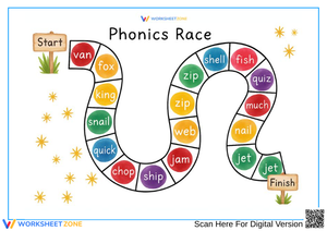 Phonics Race Board Game for Kids