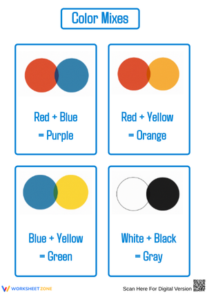 Printable Color Mixing Flashcards for Kids and Classrooms