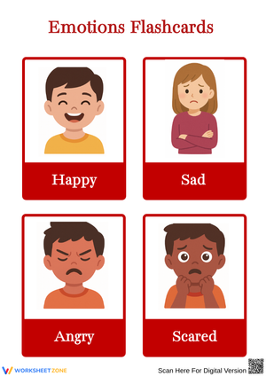 Printable Emotions Flashcards for Early Learners