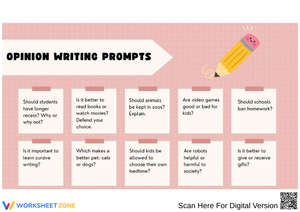 Opinion Writing Prompts for Kids
