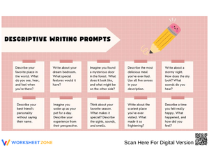 Descriptive Writing Prompts for Kids