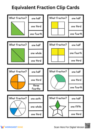 Equivalent Fraction Clip Card Set