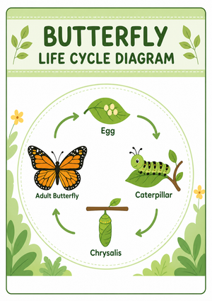 Grade 2 Butterfly Life Cycle — Printable No-Prep Worksheet