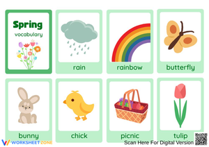 Spring Vocabulary Flashcards for Kids