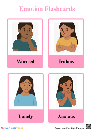 Feelings Flashcards: Teach Kids to Identify Negative Emotions