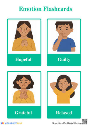 Emotion Flashcards – Hopeful, Guilty, and Grateful Feelings