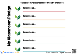Eco-Friendly Classroom Pledge Worksheet