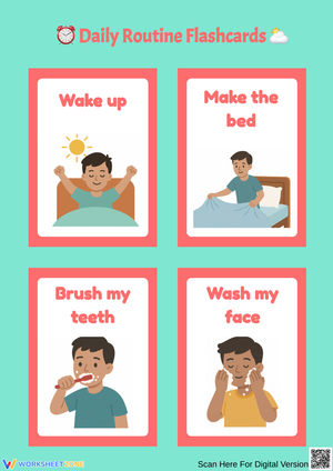 Daily Routine Flashcards – Morning Activities for Kids