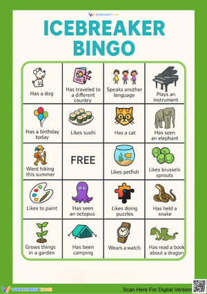 Icebreaker Bingo for Kids – Fun First Day Jitters Activities