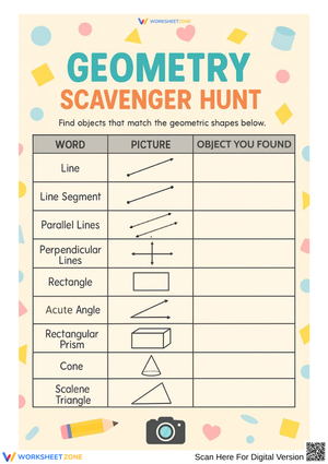 Geometry Scavenger Hunt – Fun Math Activities for Kids
