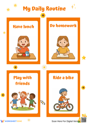 Daily Routines Flashcards – Afternoon Activities for Kids