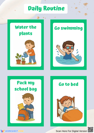 ESL Daily Routines Flashcards – Evening and After-School Actions
