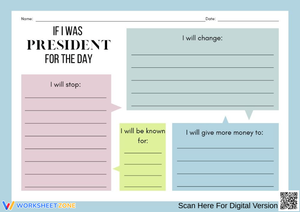 If I Was President for the Day Writing Worksheet