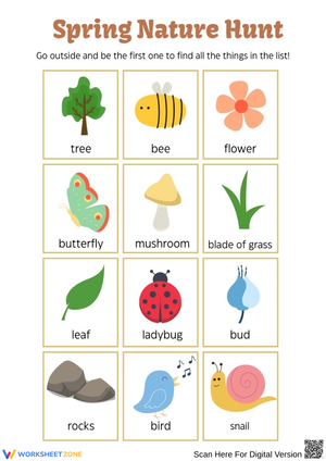 Spring Nature Hunt Printable for Kids