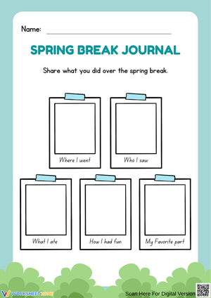 Spring Break Journal for Kids