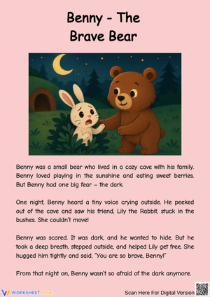 Reading Comprehension Stories – Benny the Brave Bear