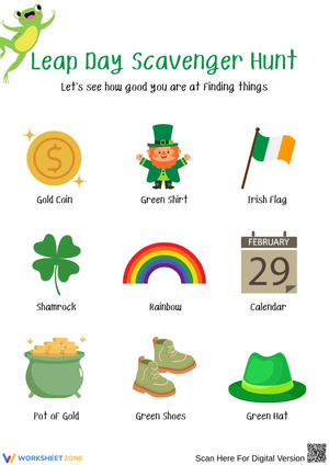 Leap Day Scavenger Hunt Activity for Kids