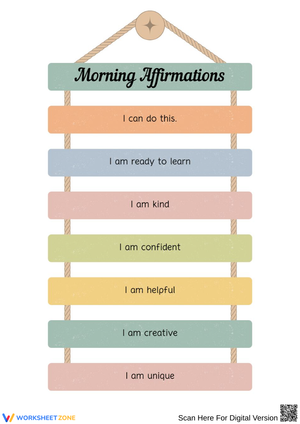 Morning Affirmations Poster for Kids