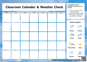 Classroom Calendar and Weather Tracking Chart