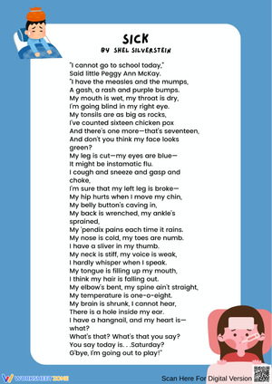 Sick by Shel Silverstein – Funny Kids' Poem Poster