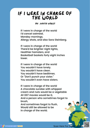 If I Were in Charge of the World Poem Poster