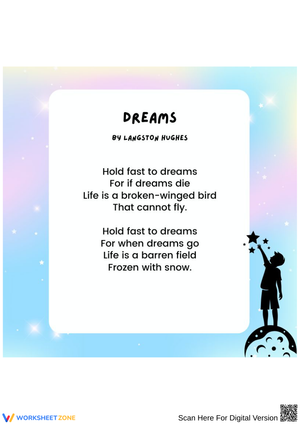 Dreams by Langston Hughes – Inspirational Poem Poster