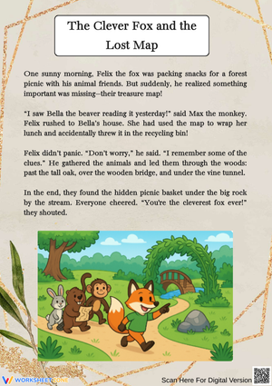 Reading Comprehension Stories – The Clever Fox and the Lost Map