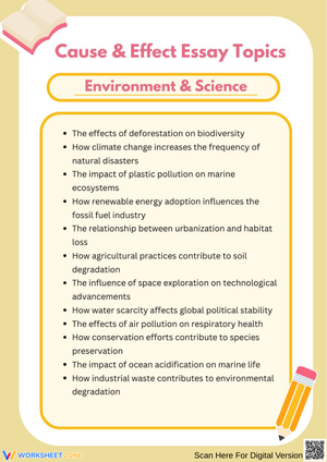 Cause and Effect Essay Topics: Environment & Science