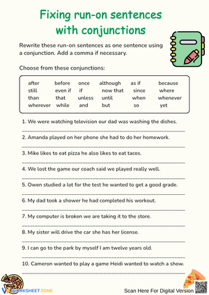 Fixing Run-On Sentences with Conjunctions