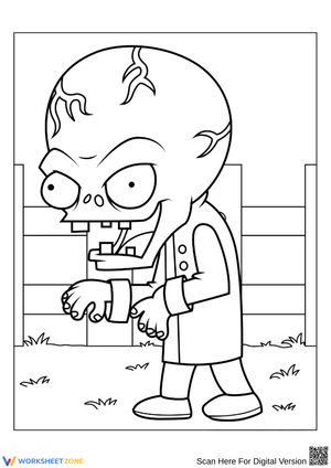 Spooky Zombie Coloring Page for Halloween Activities