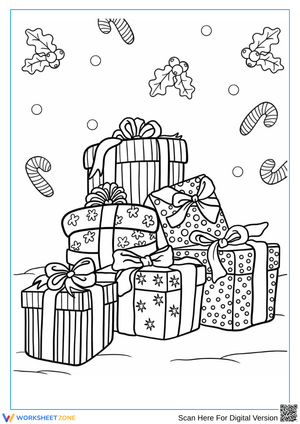 Christmas Gift Box Coloring Page – Holiday Fun for Kids