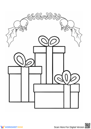 Simple Christmas Gifts Coloring Page – Holiday Presents for Kids