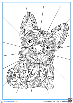 Mandala French Bulldog Coloring Page for Adults