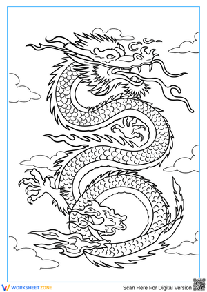 Traditional Asian Dragon Coloring Page for Adults