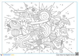Summer Fun Abstract Coloring Page – Creative Summer Design