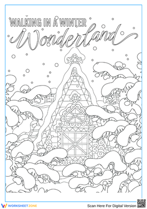 Walking in a Winter Wonderland Coloring Page for Adults
