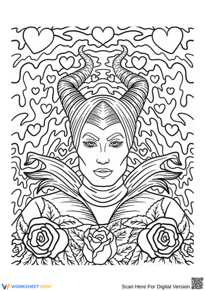 Maleficent Disney Adult Coloring Page - Intricate Design