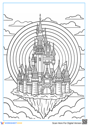 Magical Disney Castle Coloring Page for Adults – Intricate Design