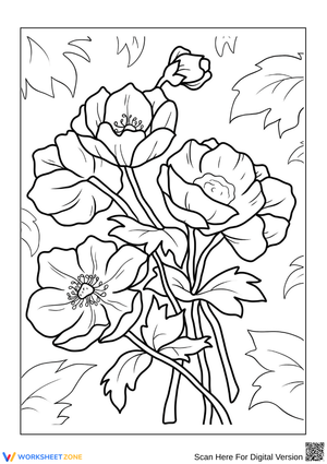 Elegant Flower Coloring Page for Adults